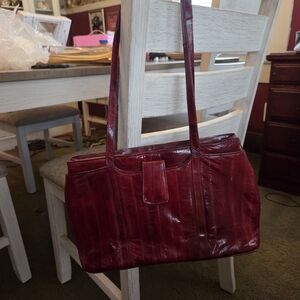 Purse, Red, Made From eel Skin